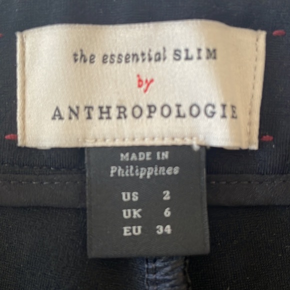 Anthropologie essential slim black pants size 2 NWOT - Picture 3 of 7